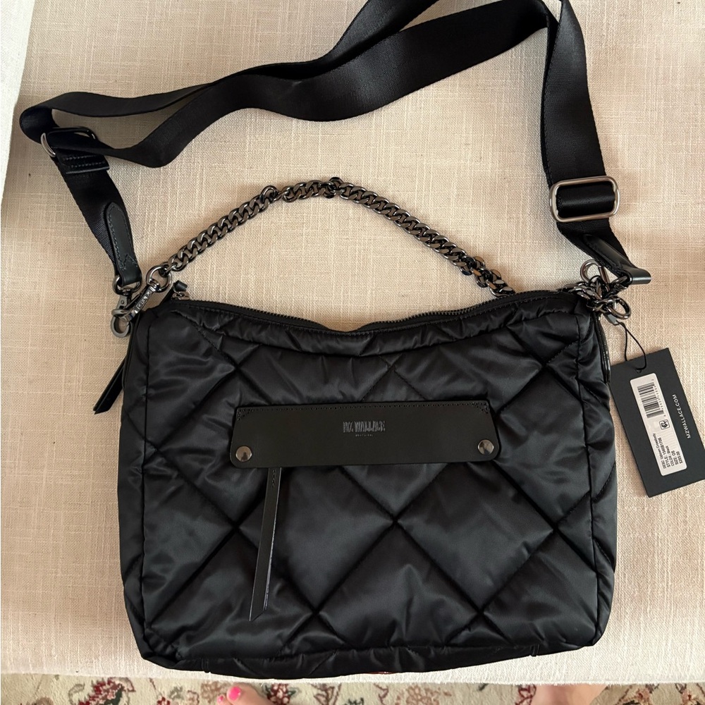 MZ Wallace Black Quilted Crossbody Bag